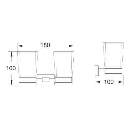 Стакан для ванной комнаты двойной Shevanik SG5622G, золотой сатин, артикул SG5622G