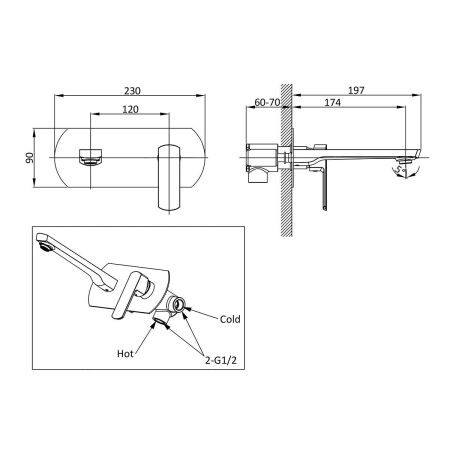 смесители для раковины Vincea Смеситель для раковины Next VBFW-1N1CH встраиваемый однорычажный, хром,, артикул VBFW-1N1CH