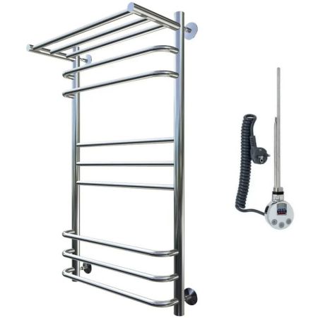 Электрический полотенцесушитель Тругор Идеал Комби 3 элТЭН 100x60 с полкой Хром, артикул Идеал/комби3/элТЭН10060П