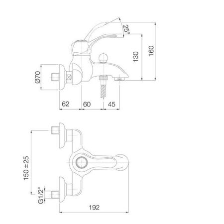 FIMA|Carlo Frattini Lamp Смеситель для ванны внешнего монтажа, цвет хром, артикул F3304/1CR