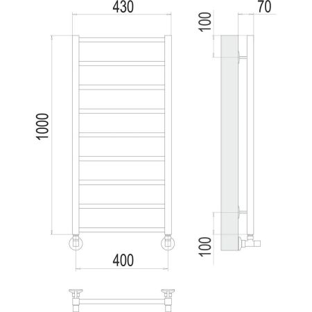 Полотенцесушитель водяной Terminus Контур П9 40х100, артикул 4670078529671