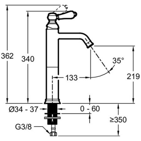 Смеситель для раковины  JACOB DELAFON LOUISE E24361-CP (хром, L-13,3 H-21,9), шт