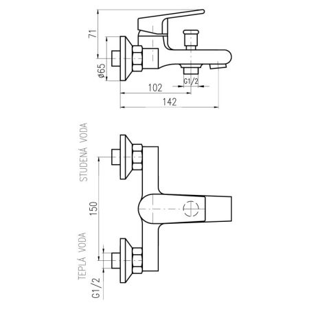 Смеситель для ванны Rav Slezak Colorado CO254.5