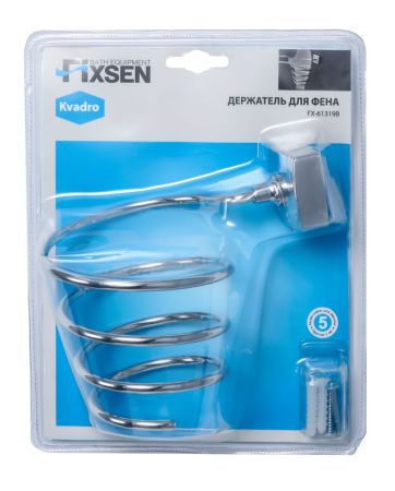 Держатель фена FIXSEN KVADRO FX-61319B, хром, артикул FX-61319B