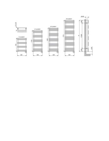 Cordivari Sandy Electric, полотенцесушитель электрический 1295/500, цвет хром, артикул 3581440402014