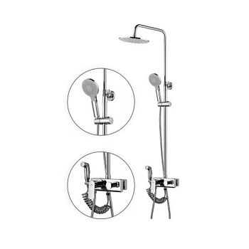 Душевая система с гигиеническим душем FASHUN A2448, хром