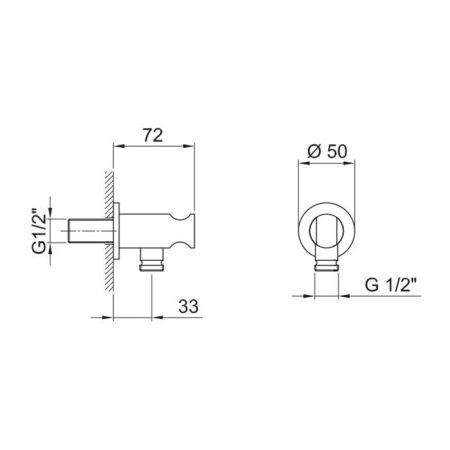 Fantini Nice Шланговое подсоединение, Matt British Gold PVD