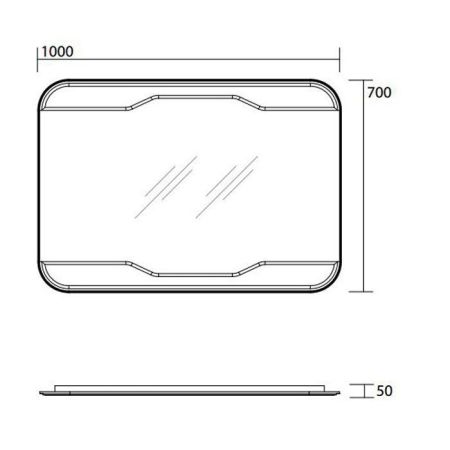 Kerasan Waldorf Зеркало без светильника  100х70см, с выключателем