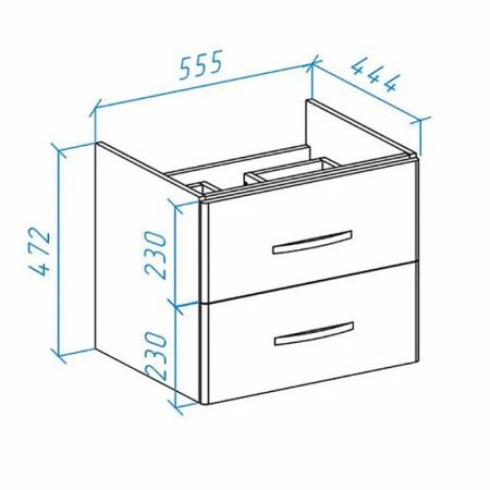 Тумба под раковину Bellezza Рокко 60 4635309670034 подвесная Красная Белая, артикул 4635309670034