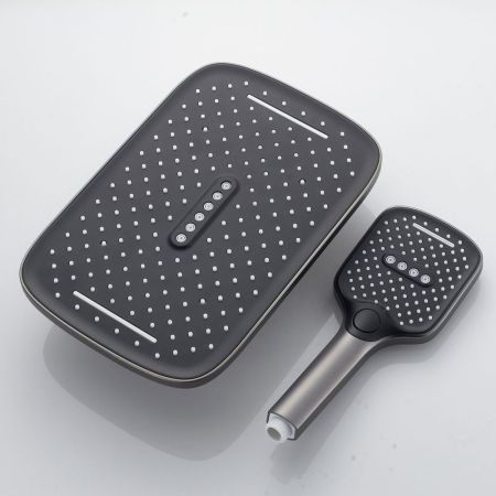 Душевая система встраиваемая Shevanik S4035T, оружейная сталь