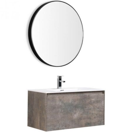 Комплект мебели для ванной Black&White Universe U905.0800 подвесной Пепельный