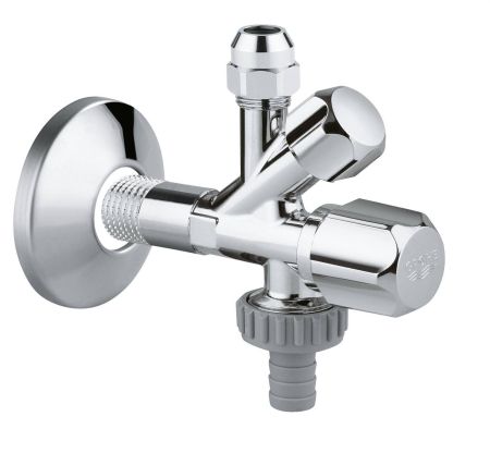 Вентиль угловой GROHE комбинированный 1/2 -3/8 для подключения смесителей, хром (22035000)