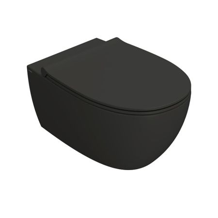 GLOBO 4ALL Унитаз подвесной БЕЗОБОДКОВЫЙ 54*36см, с системой скрытого крепежа, цвет Smoke, артикул MDS03.SK