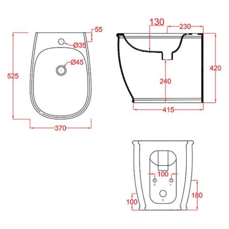 Artceram ATELIER Биде напольное 52,5х37,5хh42см, с 1 отв под смеситель, цвет: белый