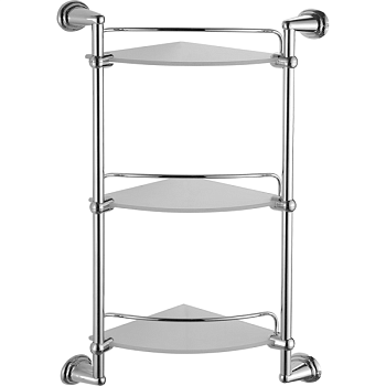 Полка стеклянная угловая FASHUN A1507-3, хром