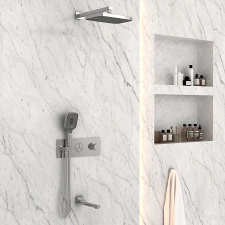 Душевой комплект VSFW-432T1CH встраиваемый, термостатический, 3 режима, хром, артикул VSFW-432T1CH