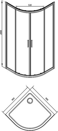 Душевой уголок Aquanet Practic AE10-Q-90x90U-CP 900x900, прозрачное, матовое стекло, артикул AE10-Q-90x90U-CP