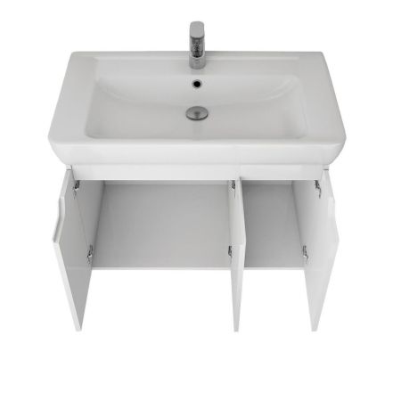 Тумба с раковиной подвесная Dreja Q(D) 80 см, белый, артикул 99-1003-com