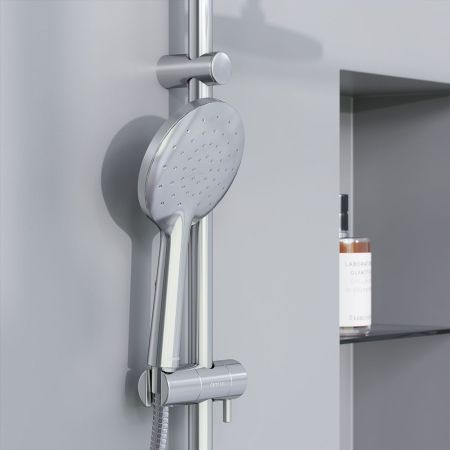 977770000 Jupiter, ДС с ванно-душевым смесителем-полкой и гиг.душем, хром, артикул 977770000