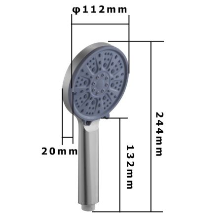 Лейка для душа FASHUN N019, сатин/серый