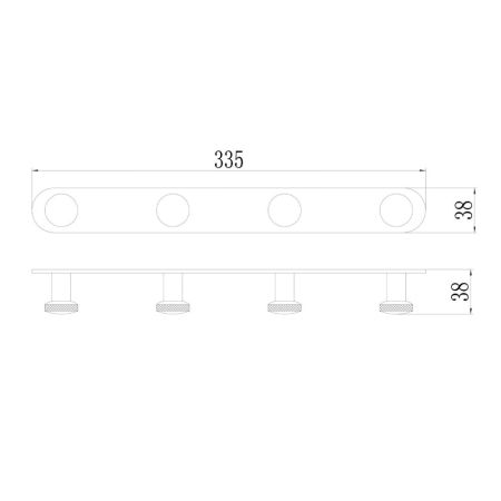 Планка с крючками Savol S-002174Q, графит, артикул S-002174Q