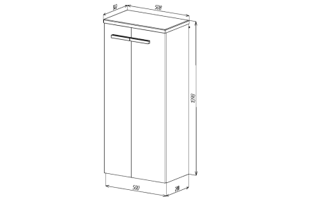 Пенал VIANT "Мюнхен" подвесной хаки 280х500х1100 (VMUN50H-PENP), артикул VMUN50H-PENP