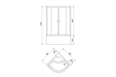 Душевая кабина Royal Bath FATO RB 90CK-М-BL (рифленое), артикул RB90CK-M-BL FATO