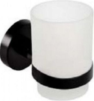 Стакан для зубных щеток DARK настенный 70x95x105мм, черный