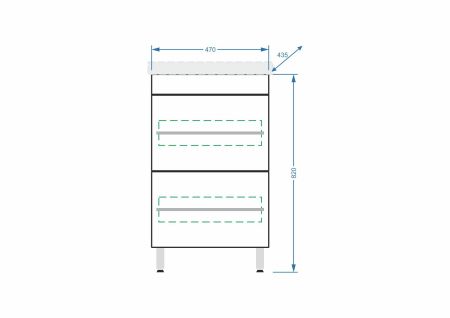 Тумба напольная "Ванесса 50", 2 ящ., Сомо 50, артикул SP-00000217