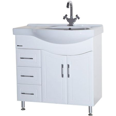 Тумба под раковину Bellezza Коралл 85 4632014142016 L Белая, артикул 4632014142016