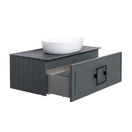 Тумба под раковину подвесная La Fenice Cubo FNC-01-CUB-G-80, серо-зеленая, артикул FNC-01-CUB-G-80