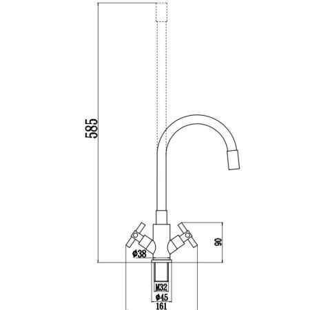 Смеситель для кухни Fmark FS8442H-04, черный