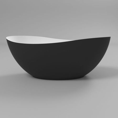 Ванна WHITECROSS Ruby 165x75 (черный/белый мат) иск. камень, артикул 0202.165075.20100