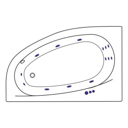 Ванна EXCELLENT Kameleon 170x110 (левая) "SMART" (золото), артикул WAEX.KML17.SMART.GL