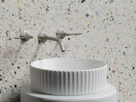 Умывальник чаша накладная круглая (цвет Белый Матовый) Элемент (Element) 360x360x115мм, артикул CN6057MW