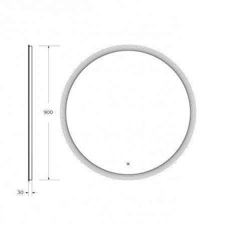 Зеркало ECO CEZARES с лазерной гравировкой, контурной подсветкой и сенсорным выключателем, артикул CZR-SPC-ECO-900-LED-TCH