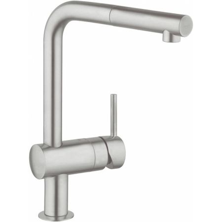 Смеситель для кухни GROHE Minta с выдвижным изливом, суперсталь (32168DC0), артикул 32168DC0
