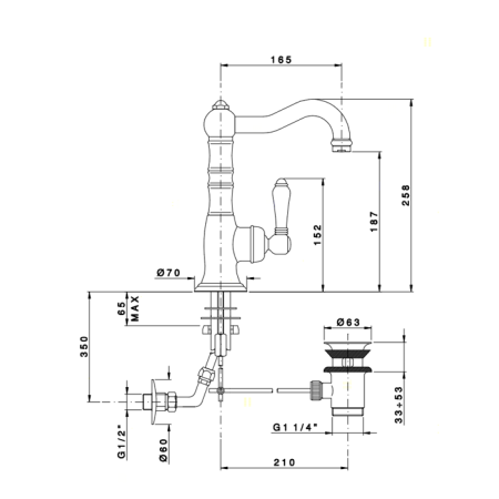 Nicolazzi Cristallo Смеситель для раковины однорычажный, с донным клапаном, !открыть воду -рычаг влево! цвет: хром