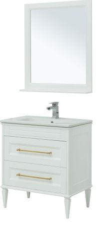 Мебель для ванной Aquanet Бостон М 80 белый (ручки золото, раковина Эйфория), артикул 00281191