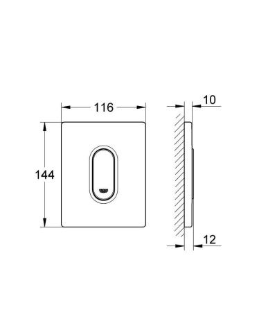 Панель смыва для писсуара GROHE Arena Cosmopolitan (1 режим смыва), матовый хром (38857P00)