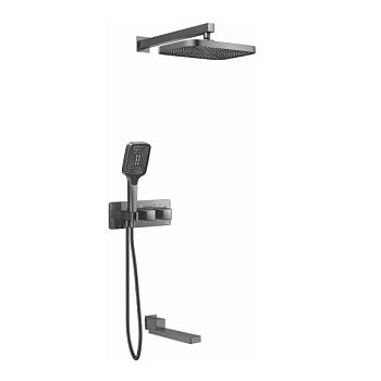 Душевая система с термостатом встраиваемая Rose R1095T, пепельный