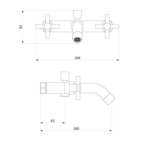 271000000 Neo Classic Graphite, смеситель для ванны/душа, артикул 271000000