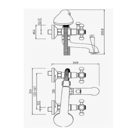 Смеситель для ванны D-Lin D130810, хром, артикул D130810