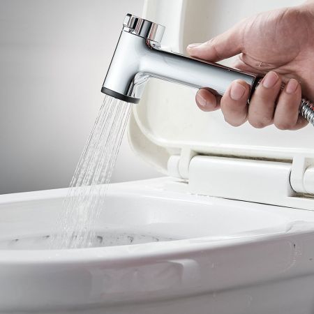 Гигиенический душ со смесителем Rose R1505F-1, белый/хром