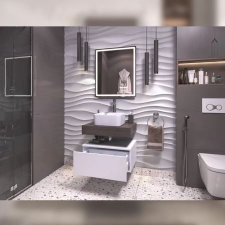 Тумба подвесная без столешницы Velvex Unit tp.UNI.60.1Y белый матовый, 60 см, артикул tp.UNI.60.1Y белый матовый