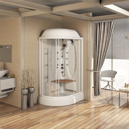 Душевая кабина Radomir Гранд 123x93 R 1-05-1-2-0-1160 профиль Белый стекло прозрачное, артикул 1-05-1-2-0-1160