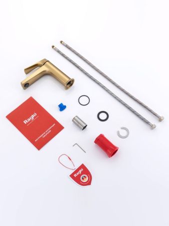 Смеситель для раковины Raglo R07.10.03, золотой сатин, артикул R07.10.03