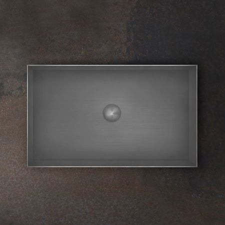 GESSI 316 Раковина 600x350 мм., для установки на столешницу, без перелива, нержавеющая сталь, цвет Steel Brushed, артикул 54606#239