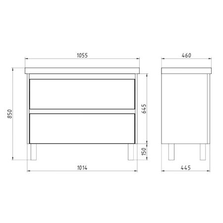 Тумба с раковиной подвесная/напольная Dreja Luxury Plus 105 см, белый, артикул 99.2033-com