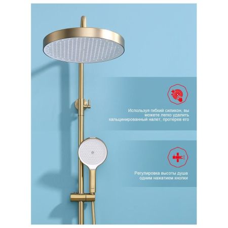 Душевая система Raglo R07.24.03, сатин золотой